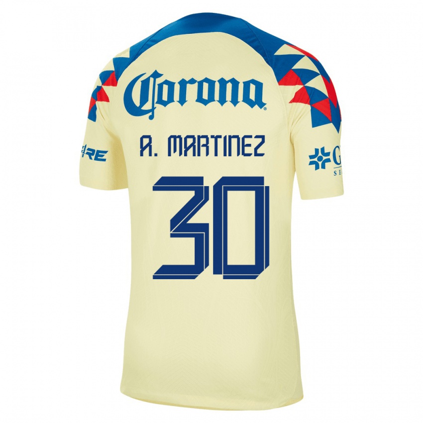 Niño Camiseta Arturo Martínez #30 Amarillo 1ª Equipación 2023/24 La Camisa México
