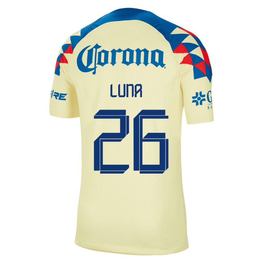 Niño Camiseta Karen Luna #26 Amarillo 1ª Equipación 2023/24 La Camisa México
