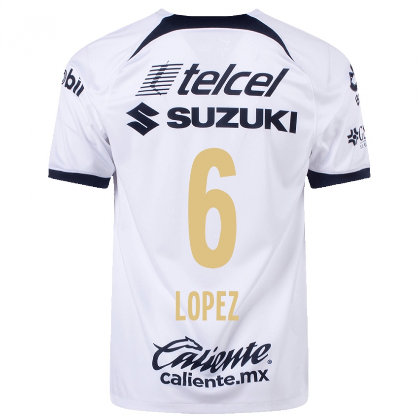 Niño Camiseta Nathalia Lopez #6 Blanco 1ª Equipación 2023/24 La Camisa México