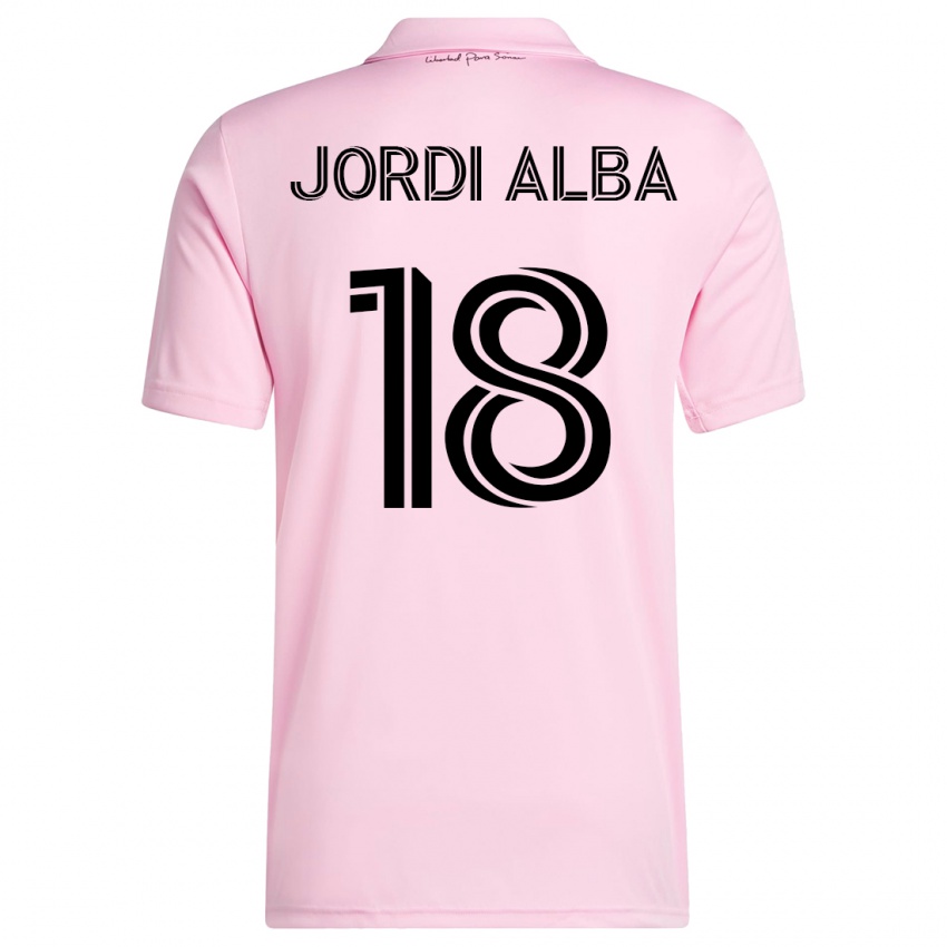 Niño Camiseta Jordi Alba #18 Rosa 1ª Equipación 2023/24 La Camisa México
