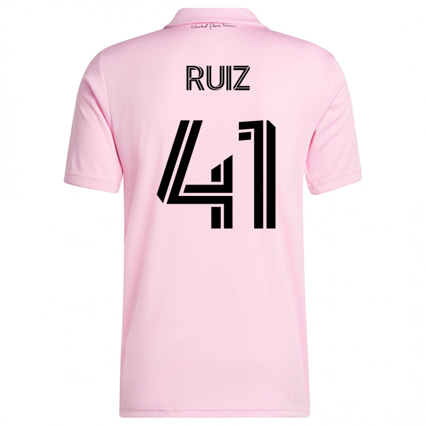 Niño Camiseta David Ruíz #41 Rosa 1ª Equipación 2023/24 La Camisa México