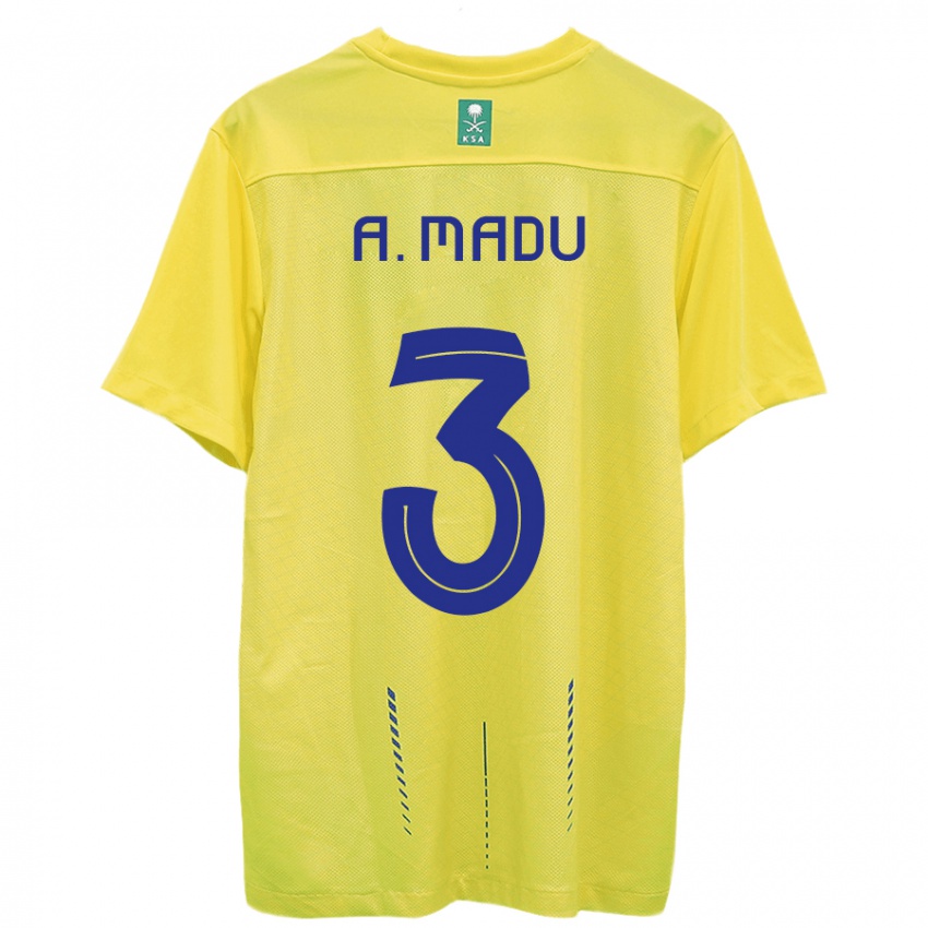 Niño Camiseta Abdullah Madu #3 Amarillo 1ª Equipación 2023/24 La Camisa México