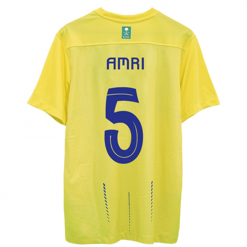 Niño Camiseta Abdulelah Al-Amri #5 Amarillo 1ª Equipación 2023/24 La Camisa México