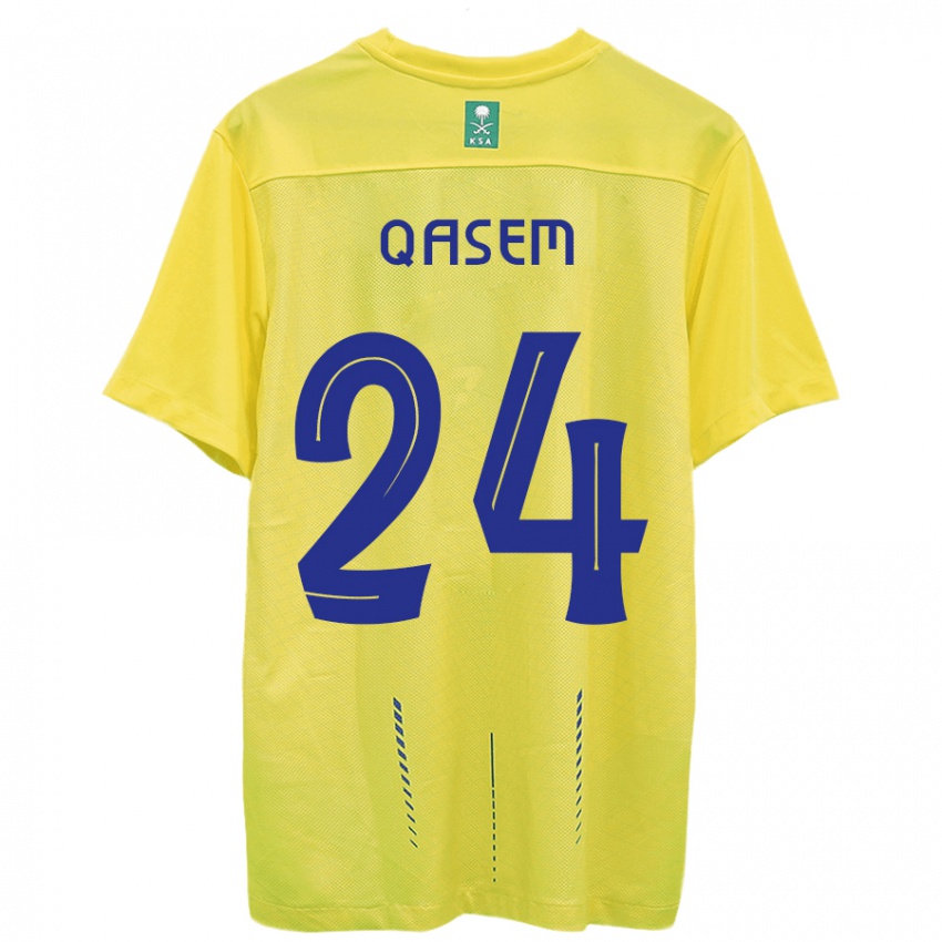 Niño Camiseta Mohammed Qasem #24 Amarillo 1ª Equipación 2023/24 La Camisa México