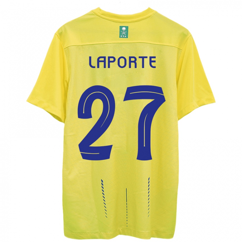 Niño Camiseta Aymeric Laporte #27 Amarillo 1ª Equipación 2023/24 La Camisa México
