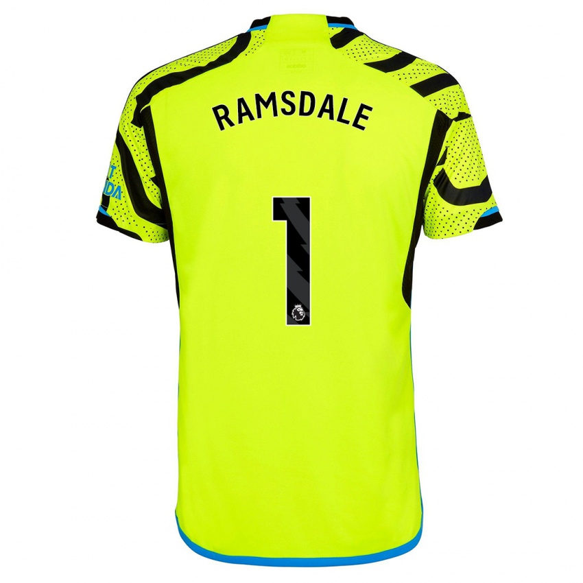 Niño Camiseta Aaron Ramsdale #1 Amarillo 2ª Equipación 2023/24 La Camisa México