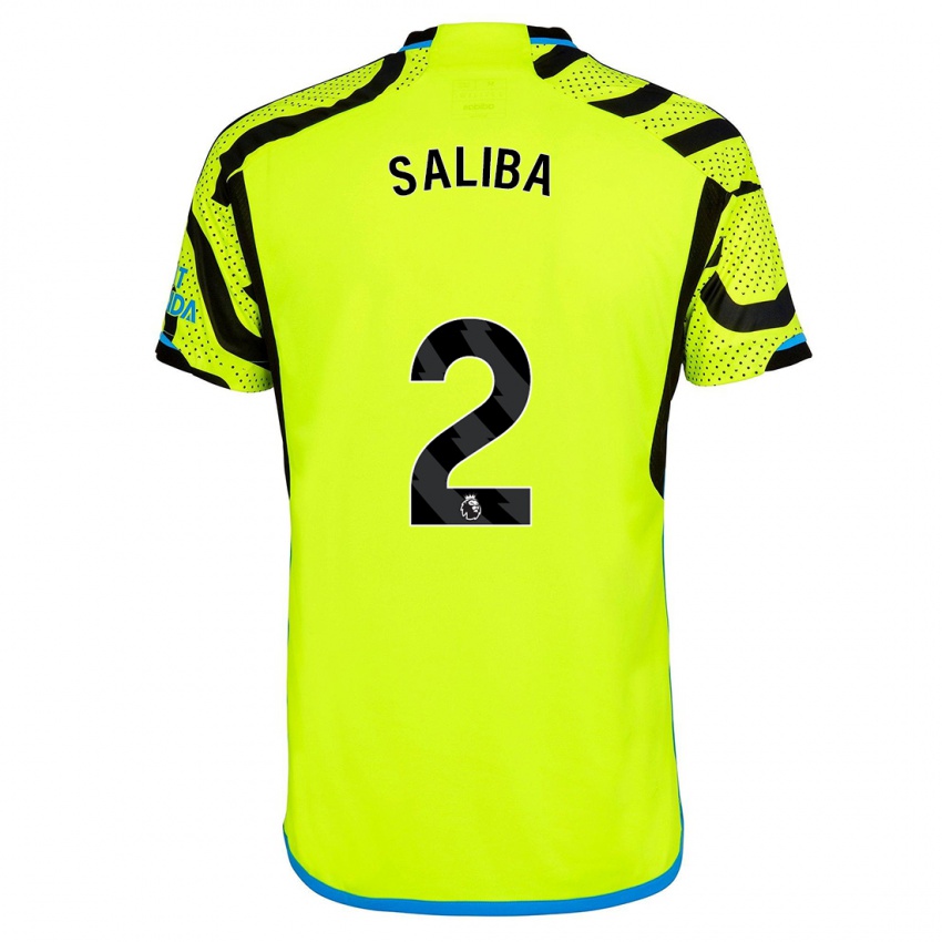 Niño Camiseta William Saliba #2 Amarillo 2ª Equipación 2023/24 La Camisa México