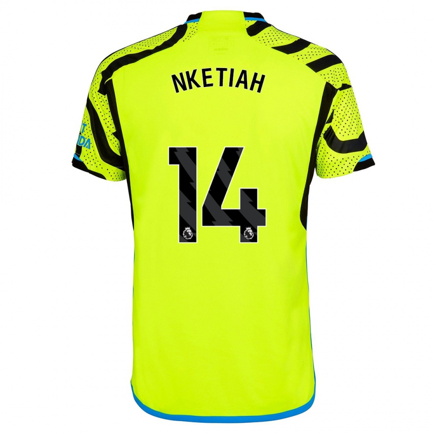 Niño Camiseta Eddie Nketiah #14 Amarillo 2ª Equipación 2023/24 La Camisa México