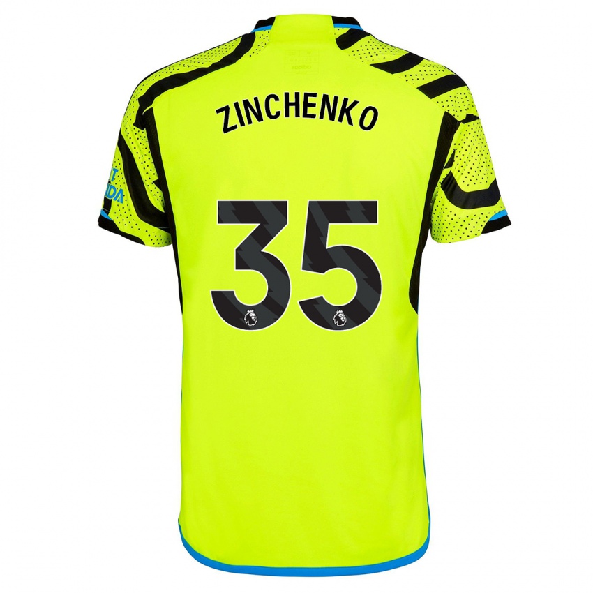 Niño Camiseta Oleksandr Zinchenko #35 Amarillo 2ª Equipación 2023/24 La Camisa México