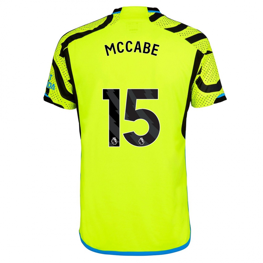 Niño Camiseta Katie Mccabe #15 Amarillo 2ª Equipación 2023/24 La Camisa México