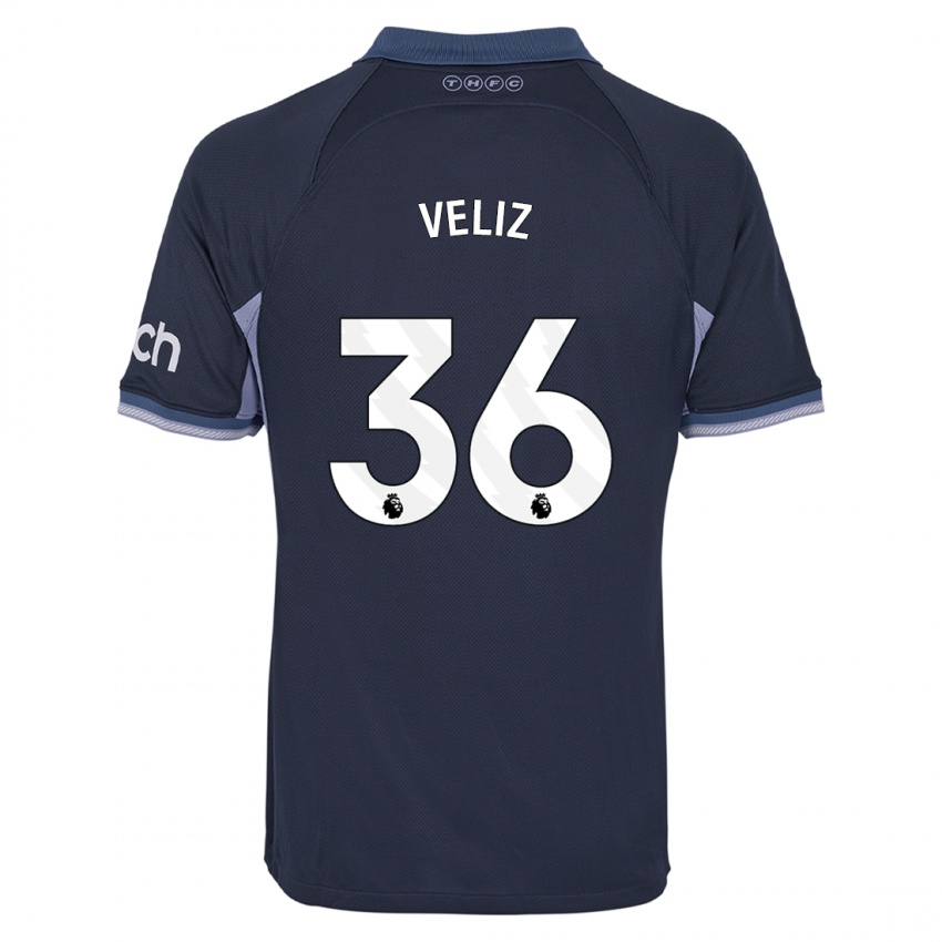 Niño Camiseta Alejo Véliz #36 Azul Oscuro 2ª Equipación 2023/24 La Camisa México