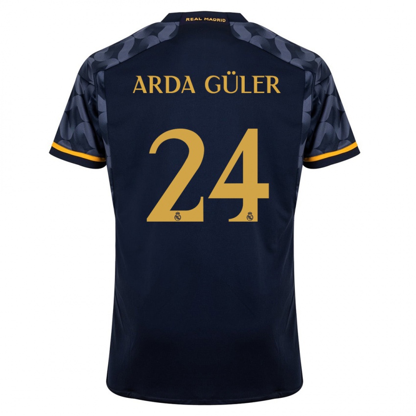 Niño Camiseta Arda Güler #24 Azul Oscuro 2ª Equipación 2023/24 La Camisa México