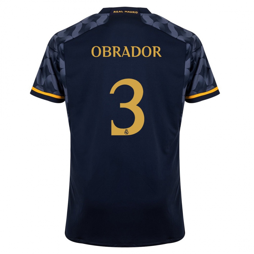 Niño Camiseta Rafel Obrador #3 Azul Oscuro 2ª Equipación 2023/24 La Camisa México