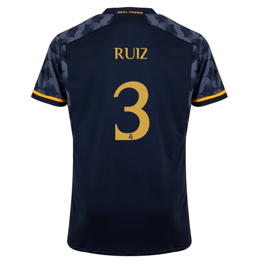 Niño Camiseta David Ruiz #3 Azul Oscuro 2ª Equipación 2023/24 La Camisa México