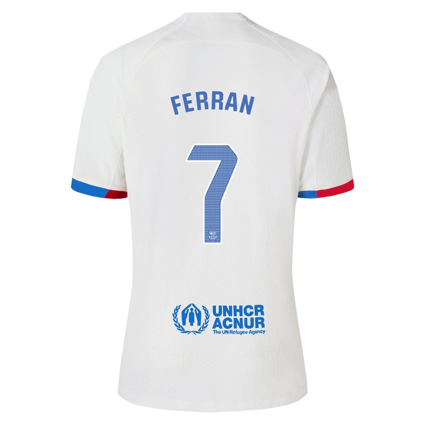 Niño Camiseta Ferran Torres #7 Blanco 2ª Equipación 2023/24 La Camisa México