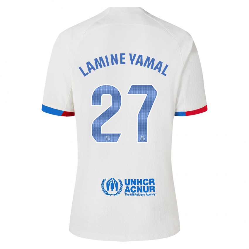 Niño Camiseta Lamine Yamal #27 Blanco 2ª Equipación 2023/24 La Camisa México