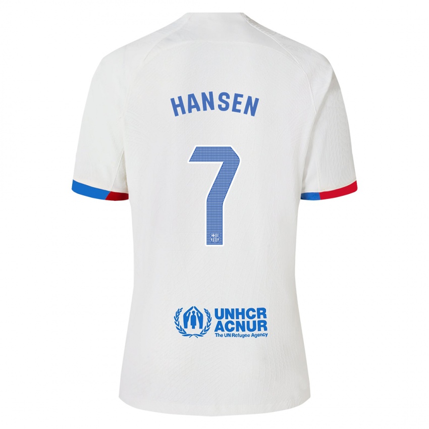 Niño Camiseta Caroline Graham Hansen #7 Blanco 2ª Equipación 2023/24 La Camisa México