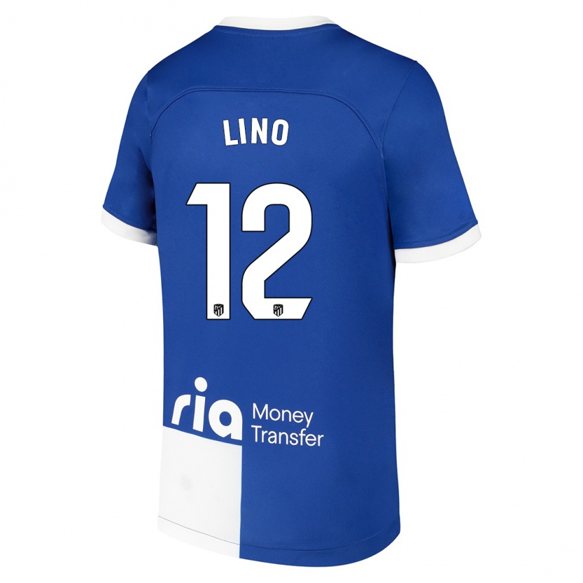 Niño Camiseta Samuel Lino #12 Azul Blanco 2ª Equipación 2023/24 La Camisa México