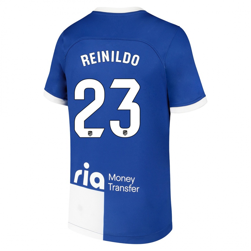 Niño Camiseta Reinildo Mandava #23 Azul Blanco 2ª Equipación 2023/24 La Camisa México