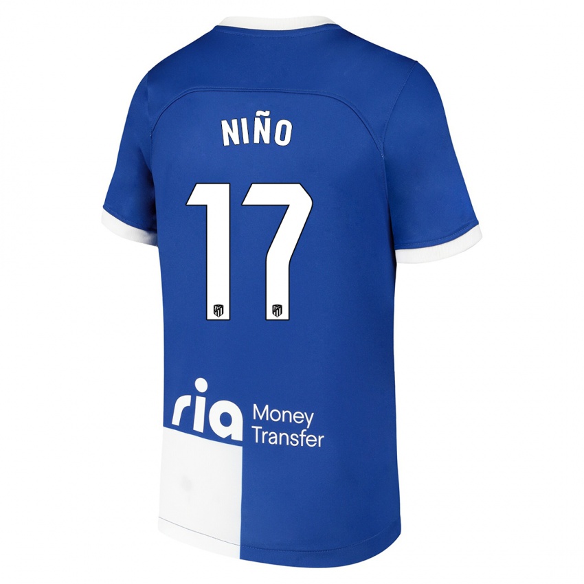 Niño Camiseta Adrián Niño #17 Azul Blanco 2ª Equipación 2023/24 La Camisa México