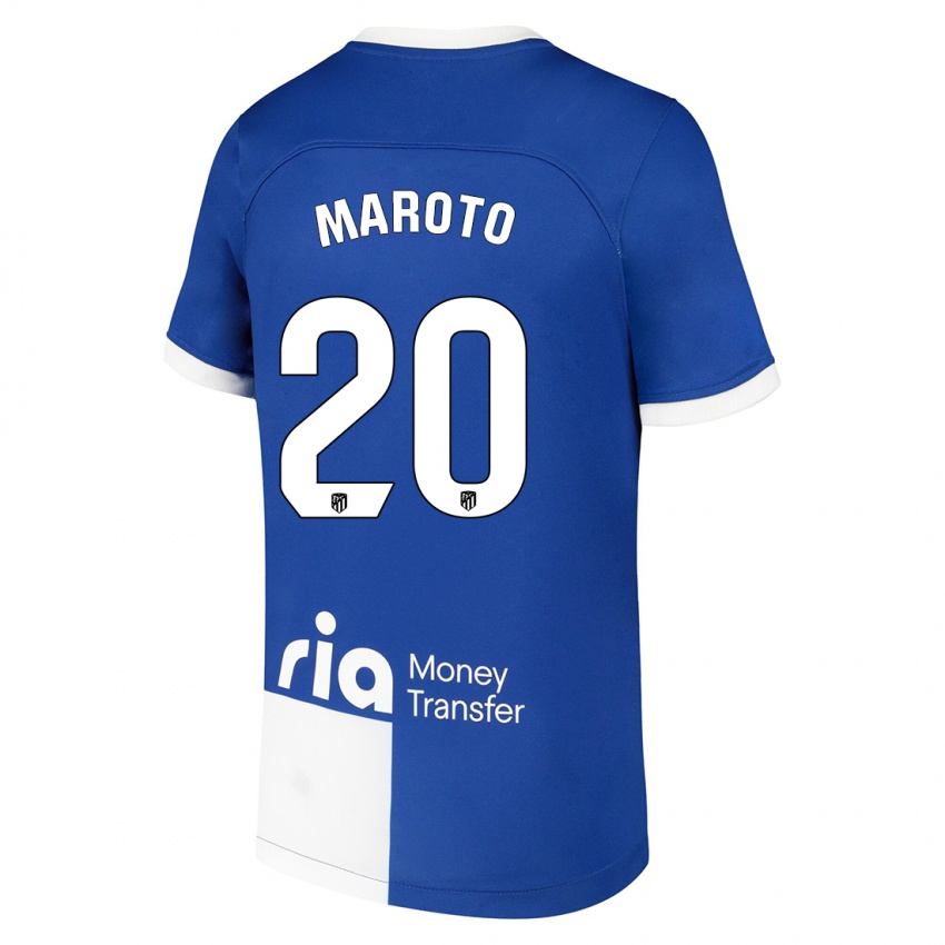 Niño Camiseta Mario Maroto #20 Azul Blanco 2ª Equipación 2023/24 La Camisa México