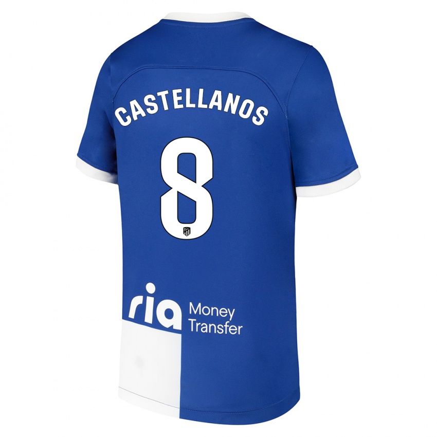 Niño Camiseta Jorge Castellanos #8 Azul Blanco 2ª Equipación 2023/24 La Camisa México