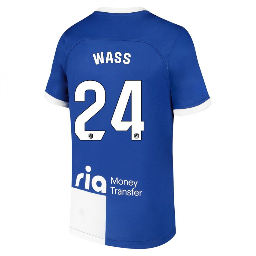 Niño Camiseta Daniel Wass #24 Azul Blanco 2ª Equipación 2023/24 La Camisa México