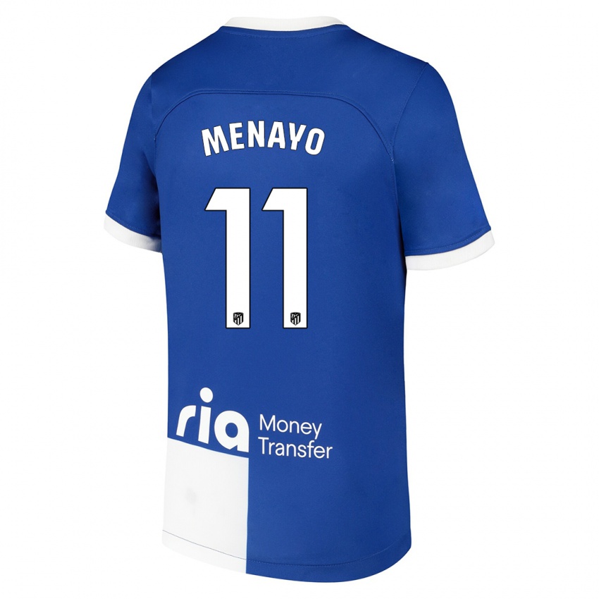 Niño Camiseta Carmen Menayo #11 Azul Blanco 2ª Equipación 2023/24 La Camisa México