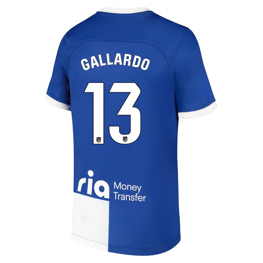 Niño Camiseta Lola Gallardo #13 Azul Blanco 2ª Equipación 2023/24 La Camisa México