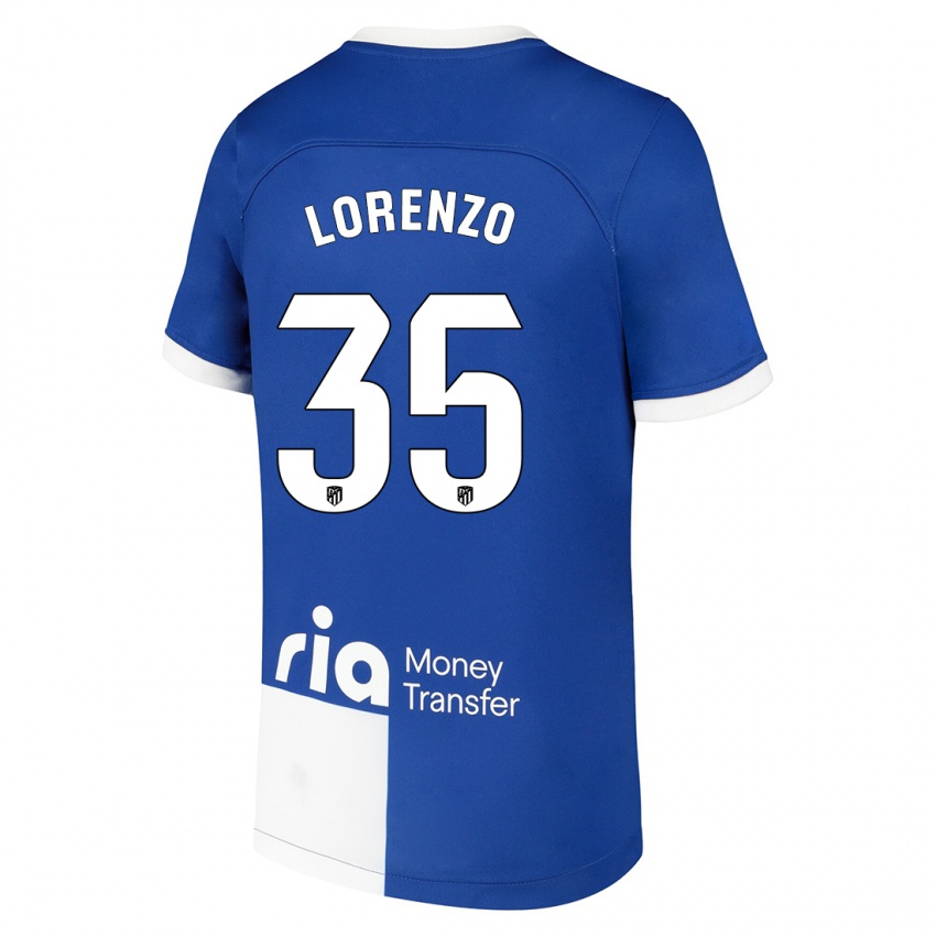 Niño Camiseta Diego Lorenzo #35 Azul Blanco 2ª Equipación 2023/24 La Camisa México