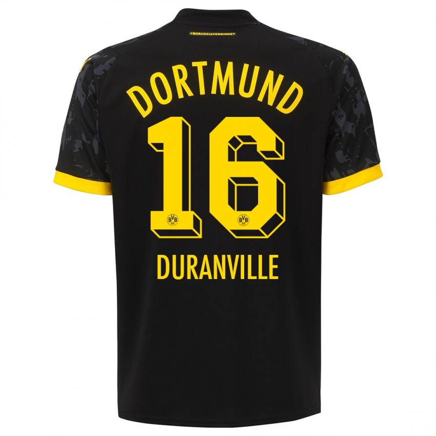 Niño Camiseta Julien Duranville #16 Negro 2ª Equipación 2023/24 La Camisa México