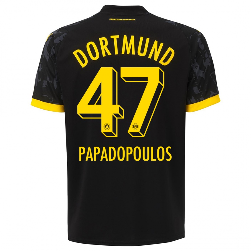 Niño Camiseta Antonios Papadopoulos #47 Negro 2ª Equipación 2023/24 La Camisa México