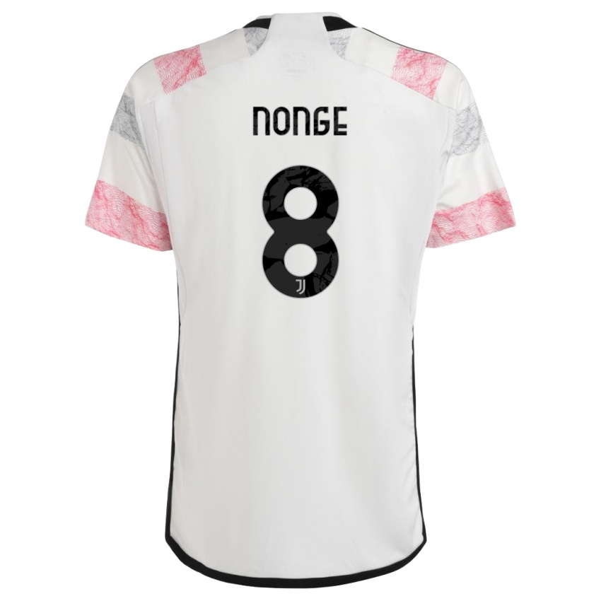Niño Camiseta Joseph Nonge #8 Blanco Rosa 2ª Equipación 2023/24 La Camisa México