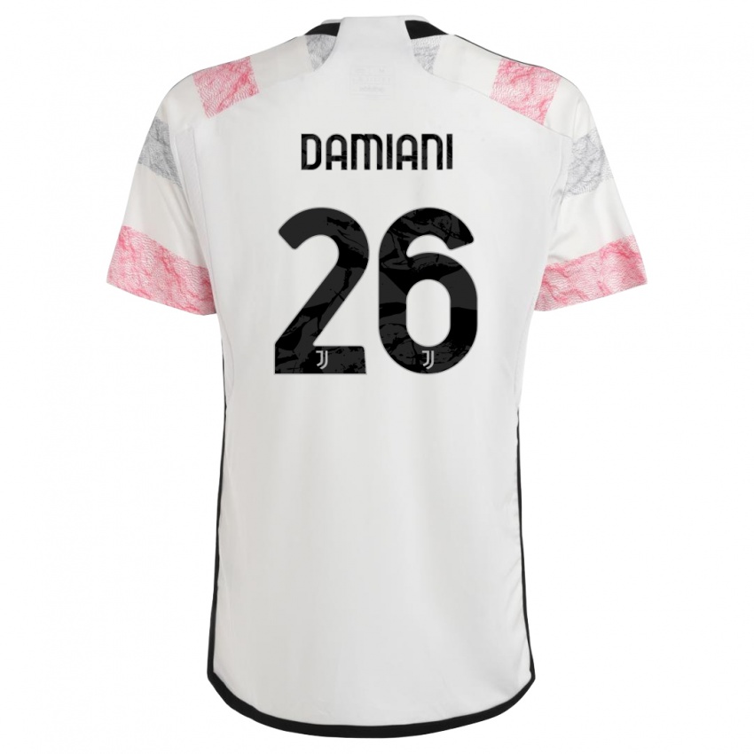 Niño Camiseta Samuele Damiani #26 Blanco Rosa 2ª Equipación 2023/24 La Camisa México