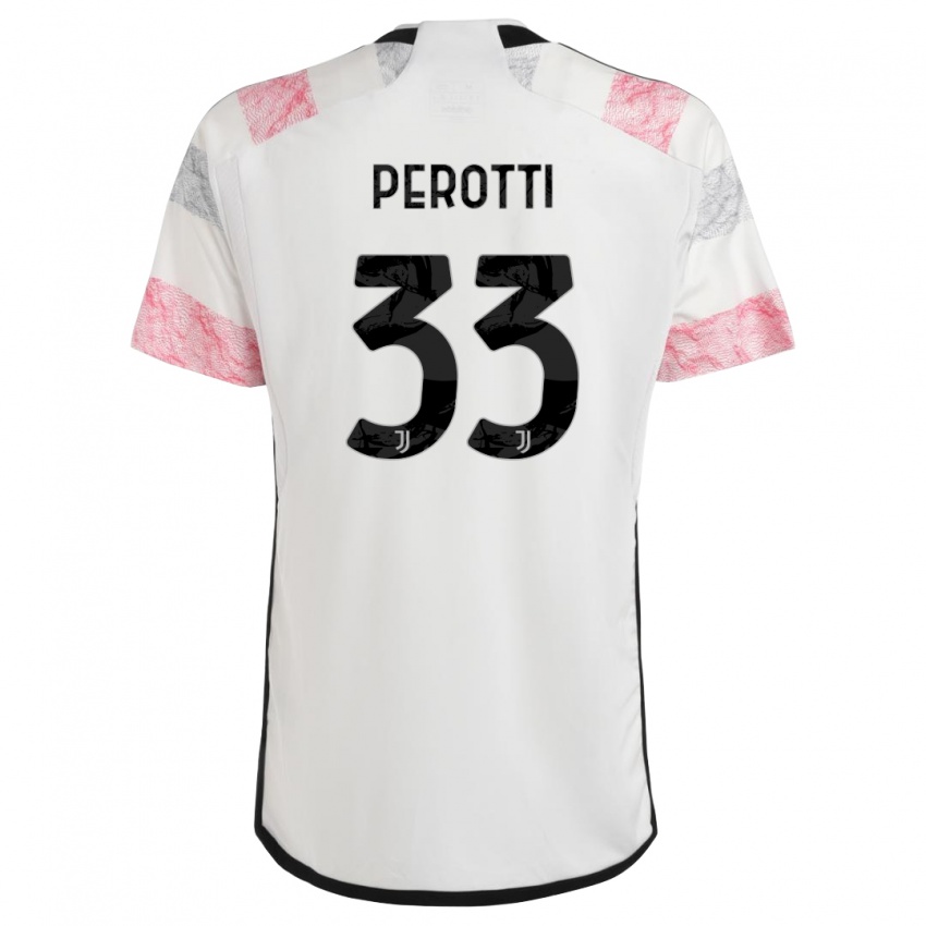 Niño Camiseta Clemente Perotti #33 Blanco Rosa 2ª Equipación 2023/24 La Camisa México