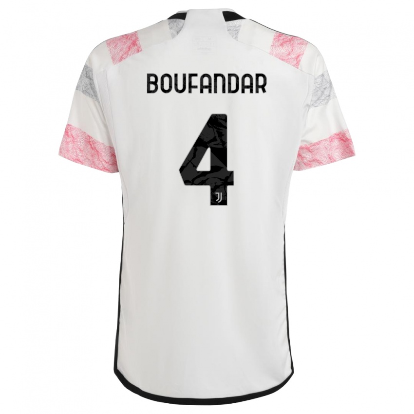 Niño Camiseta Adam Boufandar #4 Blanco Rosa 2ª Equipación 2023/24 La Camisa México