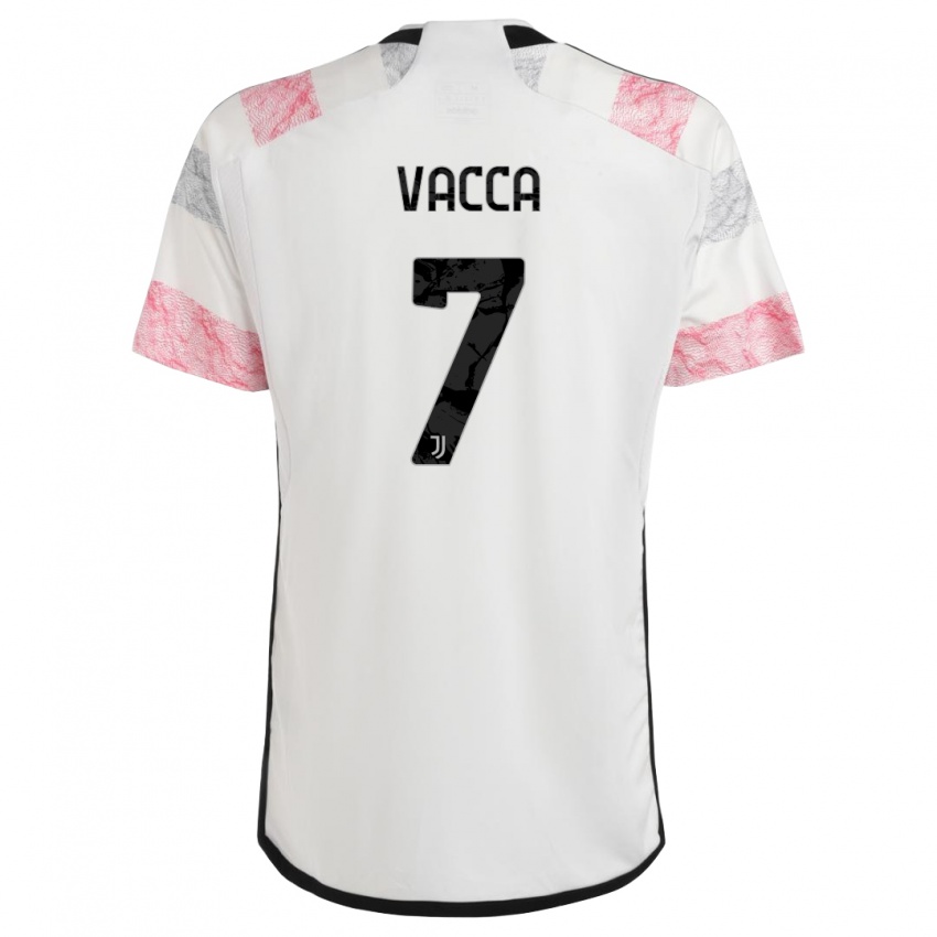 Niño Camiseta Alessio Vacca #7 Blanco Rosa 2ª Equipación 2023/24 La Camisa México