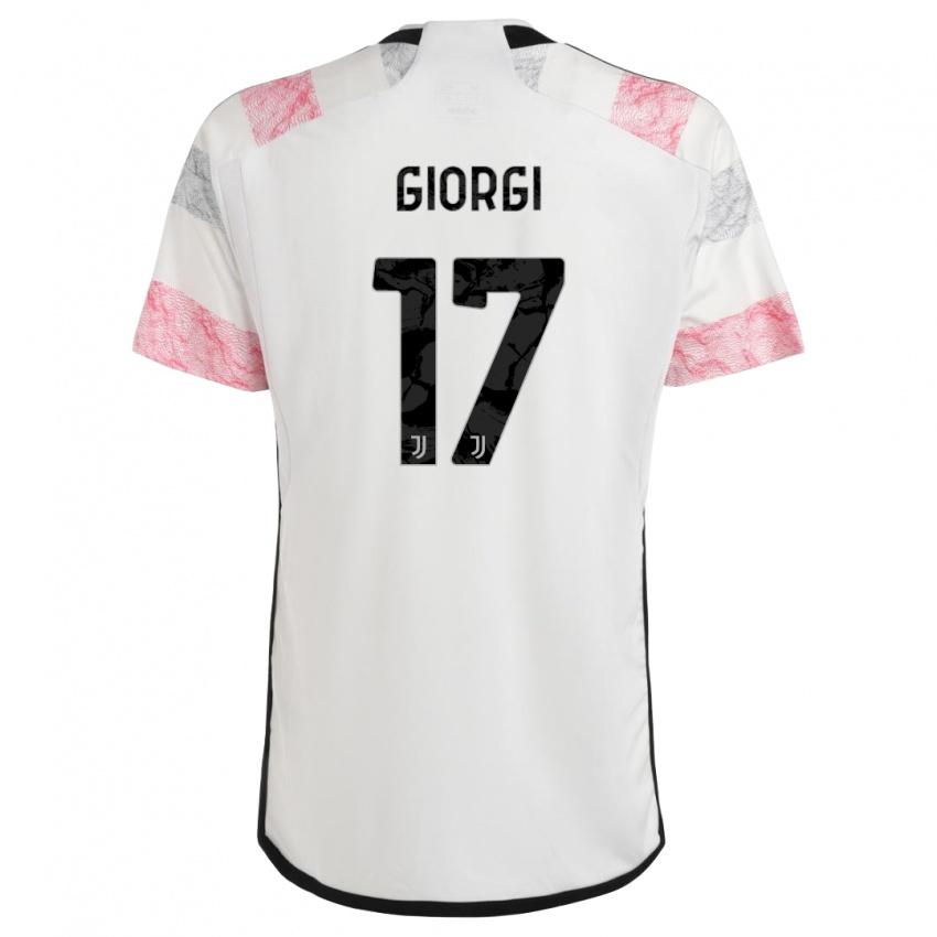 Niño Camiseta Lorenzo Giorgi #17 Blanco Rosa 2ª Equipación 2023/24 La Camisa México