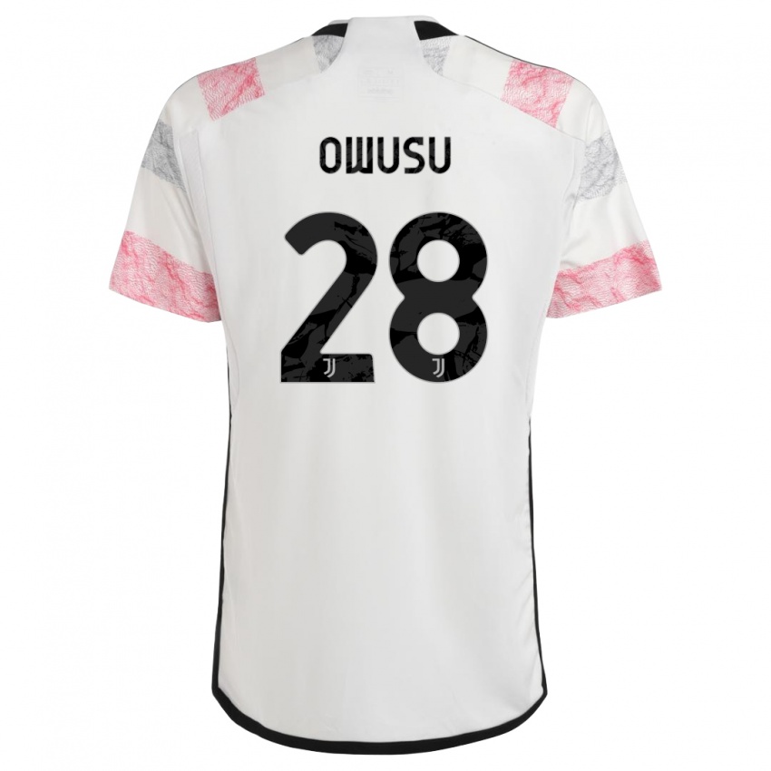 Niño Camiseta Augusto Owusu #28 Blanco Rosa 2ª Equipación 2023/24 La Camisa México