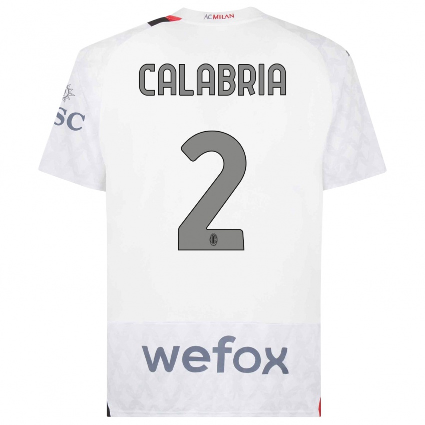 Niño Camiseta Davide Calabria #2 Blanco 2ª Equipación 2023/24 La Camisa México