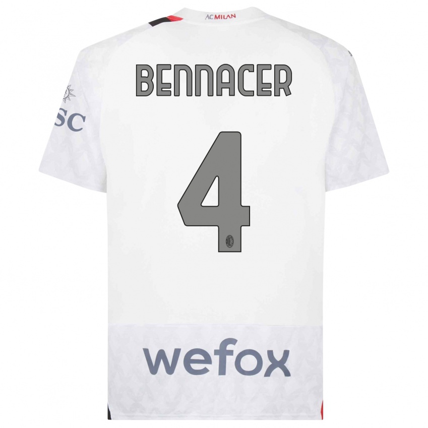 Niño Camiseta Ismael Bennacer #4 Blanco 2ª Equipación 2023/24 La Camisa México