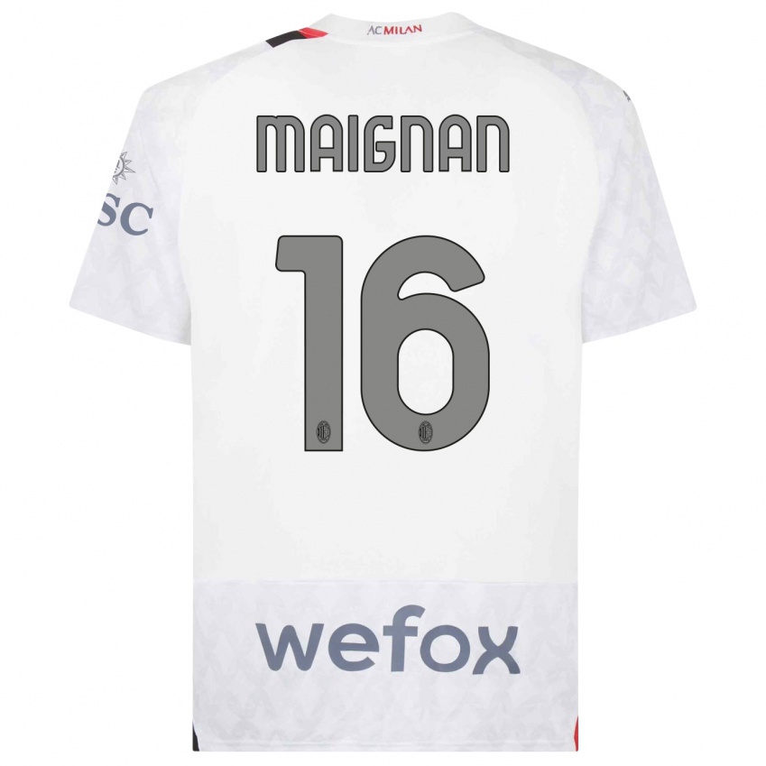 Niño Camiseta Mike Maignan #16 Blanco 2ª Equipación 2023/24 La Camisa México