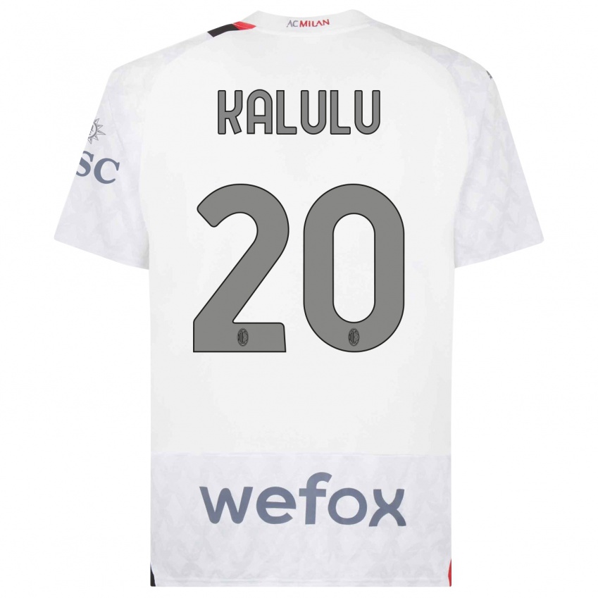 Niño Camiseta Pierre Kalulu #20 Blanco 2ª Equipación 2023/24 La Camisa México