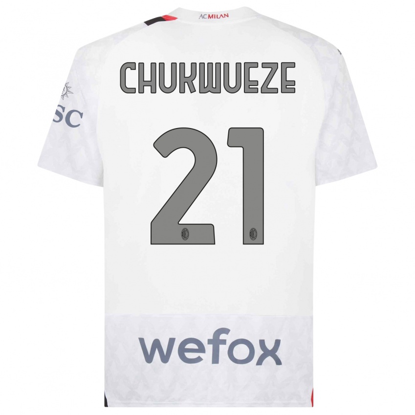 Niño Camiseta Samuel Chukwueze #21 Blanco 2ª Equipación 2023/24 La Camisa México
