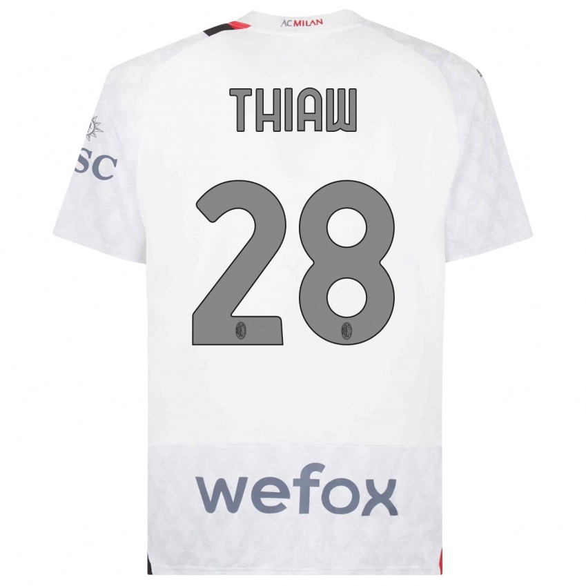 Niño Camiseta Malick Thiaw #28 Blanco 2ª Equipación 2023/24 La Camisa México