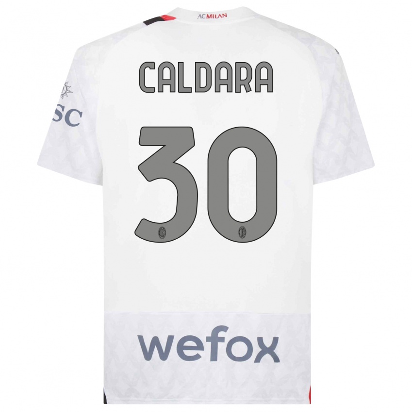 Niño Camiseta Mattia Caldara #30 Blanco 2ª Equipación 2023/24 La Camisa México