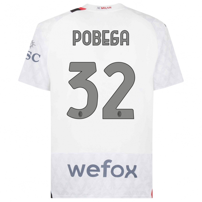 Niño Camiseta Tommaso Pobega #32 Blanco 2ª Equipación 2023/24 La Camisa México