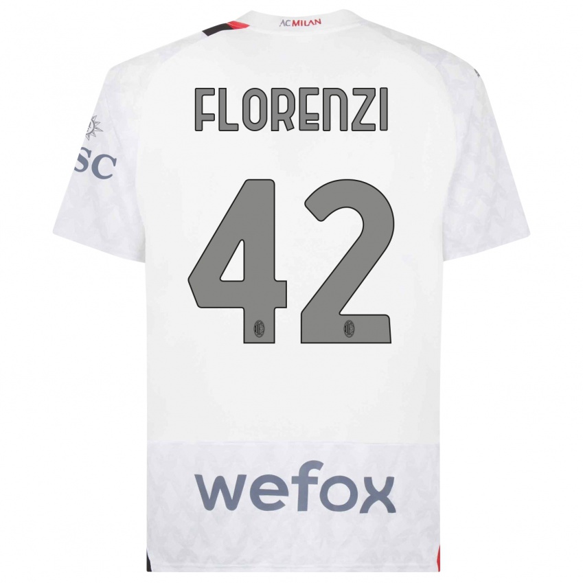 Niño Camiseta Alessandro Florenzi #42 Blanco 2ª Equipación 2023/24 La Camisa México
