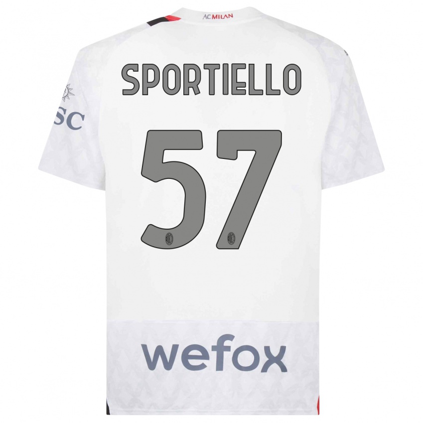 Niño Camiseta Marco Sportiello #57 Blanco 2ª Equipación 2023/24 La Camisa México