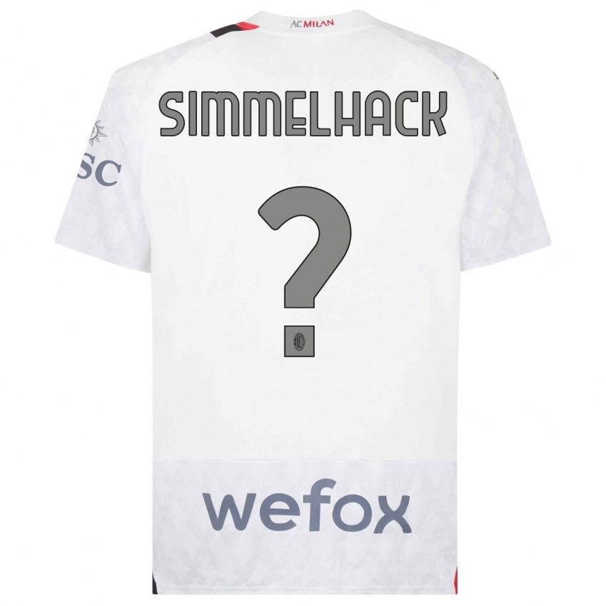 Niño Camiseta Alexander Simmelhack #0 Blanco 2ª Equipación 2023/24 La Camisa México